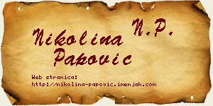 Nikolina Papović vizit kartica